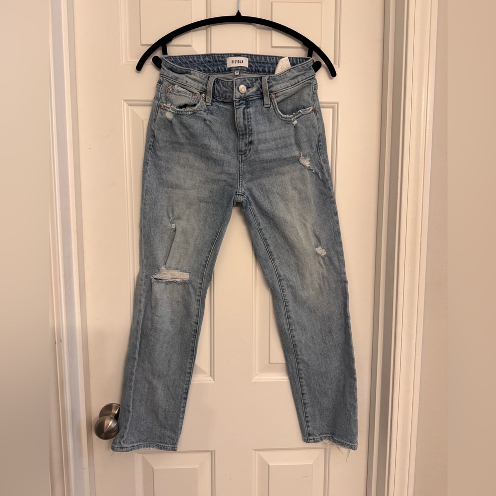 Pistola Faded Blue Ripped Skinny Jeans